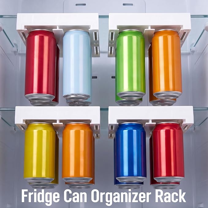 Novabright 4 Pack Hanging Soda Can Organizer Pull out Drawer Can Holder Space Saving Storage Rack for 2 Inch Beverage Drink Beer Seltzer Fridge Freezer - Image 7