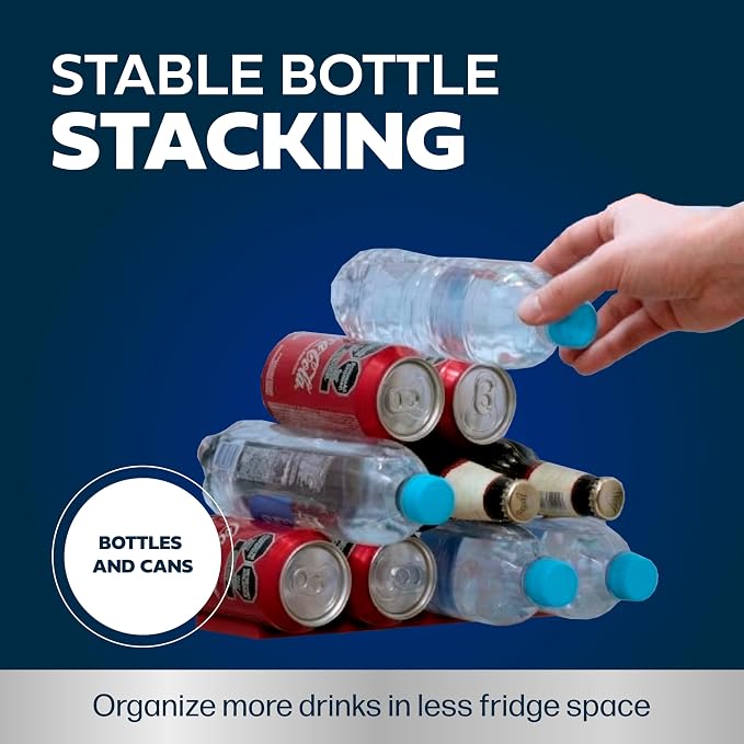 Cooks Innovations Drink Organizer for Fridge, 1 Pack Soda Can Refrigerator Organizers and Storage, Beer-Wine-Water Bottle Holder, Fridge Monkey - Durable Non-Slip & Roll - Image 3