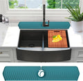 Large Size Kitchen Sink Splash Guard, 30"Silicone Faucet Handle Drip Catcher Tray Mat for for Kitchen Countertop, Bathroom, Farmhouse Countertop, Bathroom, Farmhouse (Green, 30" x 5.7") by EORROE