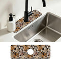 Kitchen Faucet Mat Brown Tropical Palm Leaf Sink Splash Guard Behind Faucet Draining Mat Kitchen Accessories Non-slip Easy to Clean for Bathroom & Kitchen 15"X5.5" by Unknown