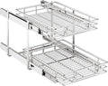 2-Tier Kitchen Cabinet Pull Out Shelf and Drawer Organizer Slide Out Pantry Storaqe Basket in Multiple Sizes (16" W x 21" D) by Unknown