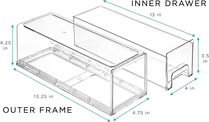 Sorbus Small Wide Clear Stackable Storage Drawers – 6-Pack Plastic Organizer Bins with Handles – Stackable Pull-Out Storage Drawers for Closet, Pantry, Office, Bathroom, Craft, and Toy Organization - Image 3