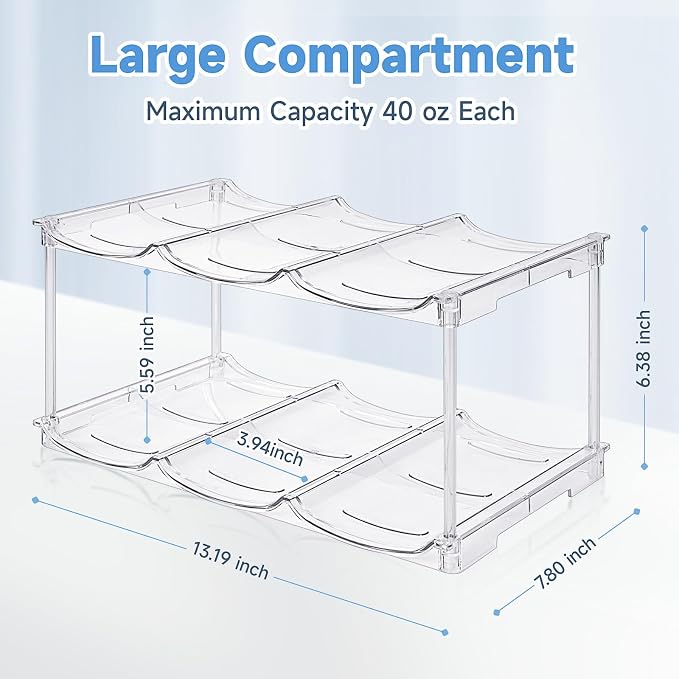 spospo Stackable Water Bottle Organizer for Stanley 40 oz Tumbler | Water Bottle Holder for Cabinet, Pantry Kitchen Organizers and Storage for Stanley Cup Accessories, Tumbler Organizer, 2 Pack - Image 5