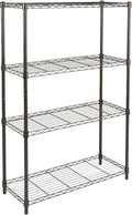 Amazon Basics 4-Shelf Adjustable Heavy Duty Steel Wire Rack Storage Shelving, Sturdy Garage Shelving, 350 lbs Capacity Per Shelf, Easy No-Tool Assembly, 36" x 14" x 54", Black by AmazonBasics