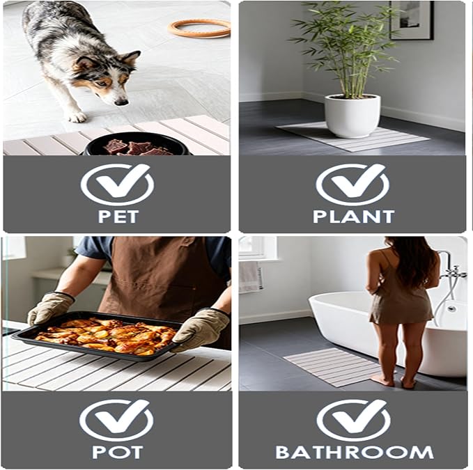 Stone Dish Drying Mats for Kitchen Counter, Large 23.6"L x 15.4"W Foldable Diatomite Dish Stone Drying Mat, Quick Dry xEtra Fast Absorbent Roll Up Rack, Foldable Stone Dish Drying Mat - Image 7