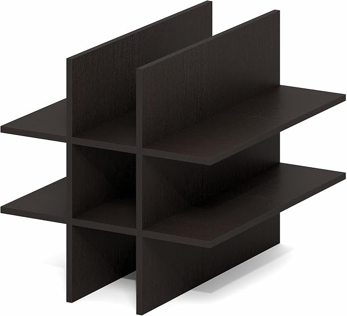 Furinno Cubicle 9-Compartment Cube Insert, Grid Cube Organizer, Dark Oak | 12.9W x 12.9H, Geometric Shelf Accessory, Fits into Furinno Triple Thick Cubes, IKEA Kallax, for Organizers and Storage - Image 9