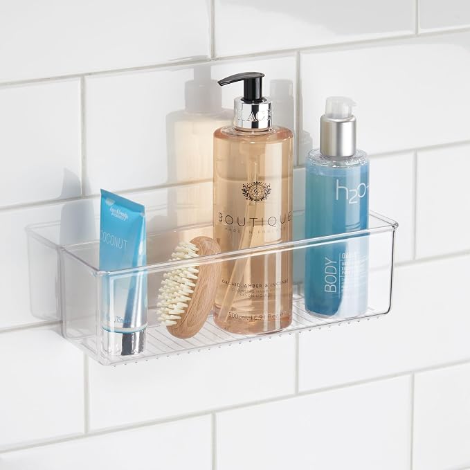 iDesign Adhesive Organizer Bin, Set of 4, Clear | Damage-Free Hanging, For Kitchen, Bathroom, or Office - Image 6