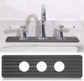 Teenyyou 3 Hole Gray Faucet Mat Kitchen Sink 15.94" x 4.92" | Bathroom Faucet Absorbent Mat,Diatomite Splash Guard,Quick Drying Drip Catcher,Hole 2.36",Holes Spaced About 1.65" by Teenyyou