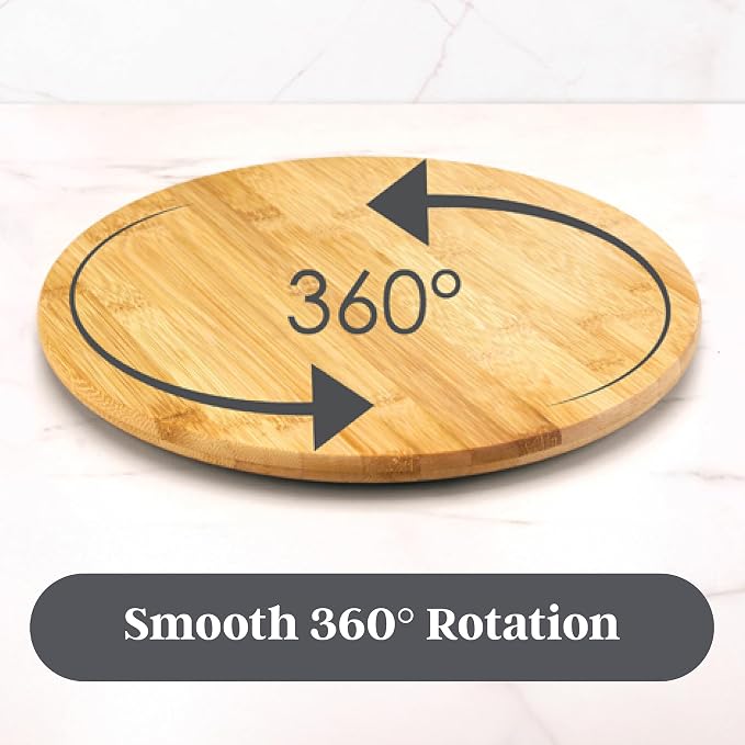 TB Home 14 Inch Bamboo Lazy Susan Turntable for Kitchen & Table Top | Keep spices, sauces, condiments, and seasonings within reach. Sized for kitchen cabinets, pantries, counters, and table tops. - Image 5