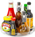 9.5" W Acrylic Clear Lazy Susan Turntable for Cabinet,Kitchen Countertop,Refrigerator and Pantry Organization Storage,1 Tier Small Spinning Organizer for Vitamin,Medicine,Spice Rack & Organization by SuoxingStorage