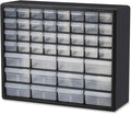 Akro-Mils 44-Drawer Plastic Storage Cabinet, 20"W x 6"D x 16"H, Black | Plastic Cabinet w/ Drawers for Garage Organization, Beads, Building Bricks Storage, Teacher Toolbox, Makeup Organizer, 10144 by Akro-Mils