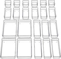 SMARTAKE 22 PCS Drawer Organizer, 4-Size Desk Bathroom Drawer Organizer | 4-Size Storage Tray with Non-Slip Silicone Pads for Makeup, Jewelries, Utensils in Bedroom Dresser, Office and Kitchen, Clear by SMARTAKE