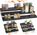 Expandable Spice Rack Organizer - 3 Tier Adjustable Spice Organizer for Cabinet & Countertop - Easy Visibility - Black by invocoo