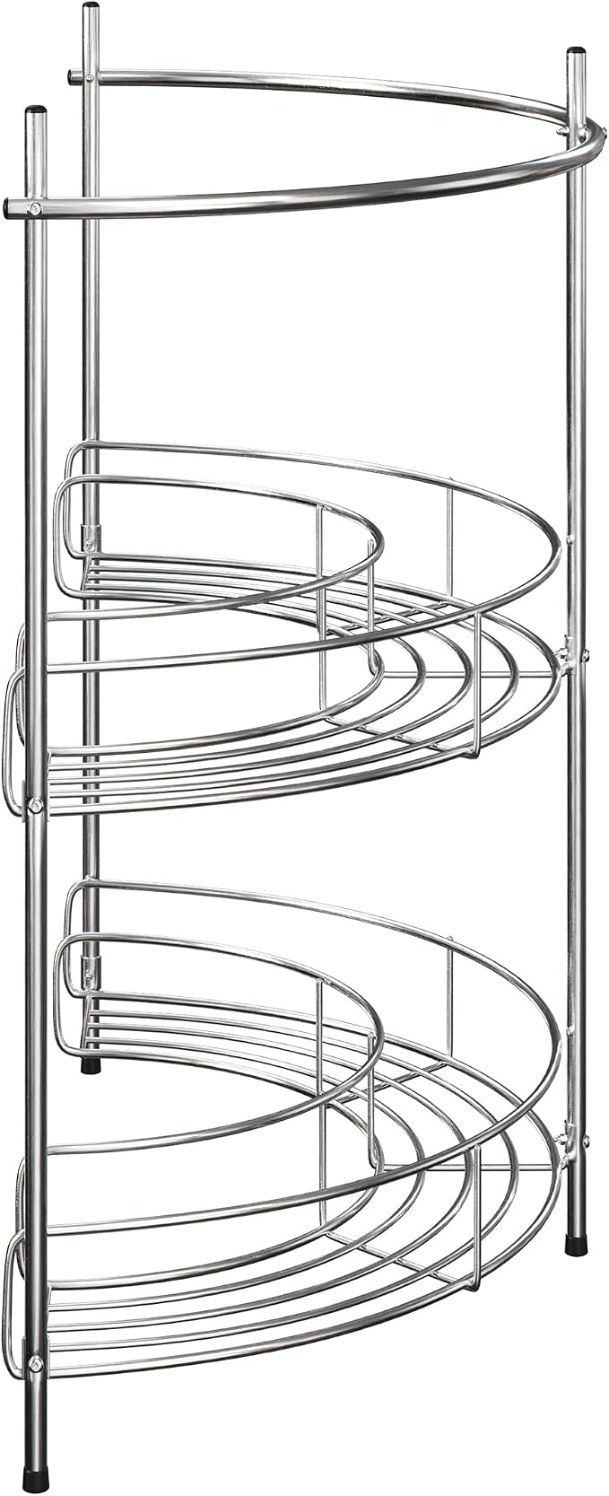 Lavish Home Pedestal Sink Organizer, Silver, 21.25” x 11” x 23.25” | Compact Under the Sink Rack with 2 Storage Shelves and Towel Holder, Space Saving Bathroom Storage - Image 7