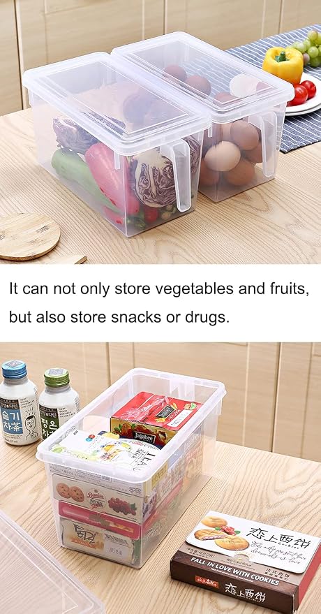 Sooyee Produce Saver Containers for Refrigerator with Drain Tray, 5L x 4 Stackable Fruit Storage Containers for Fridge,Vegetable Storage Keep Fresh for Lettuce,Salad,Berry, Salad,Meat and Fish - Image 7
