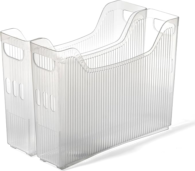 BINO | Plastic Storage Bins, Narrow - 2 Pack | THE CANYON COLLECTION | Clear Storage Bins for Organization | Clear Containers for Pantry | Fridge & Freezer Organizer Bin | Cabinet & Pantry Organizers - Image 4