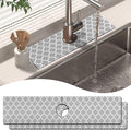 2 Pack Kitchen Sink Splash Guard Faucet Mat 24" X 5.5" Geometry Absorbent Fast Drying Mat Faucet Draining Mat Sink Splash Guard Behind Faucet Drip Catcher for Kitchen Bathroom by Unknown