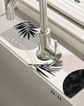 Patterned Sink Faucet Mat Kitchen Splash Guard Super Absorbent Drying Mat, Non-Slip Drain Pad for Kitchen Counter or Bathroom-15x5.5in by BnhjsdwTablecloth