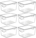 Clear Plastic Storage Bins with Lids, Perfect for Kitchen Organization or Pantry Organization and Storage, Stackable Fridge Organizer Bins, Storage Containers for Organizing, Cabinet Organizers by CONTROLKITCHEN