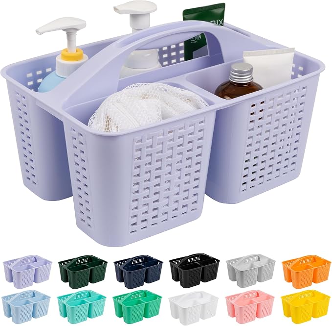 Tiawudi Portable Shower Caddy, Caddy Organizer with Handle, Plastic Shower Basket Hold Soap, Shampoo, Hair Supplies and Beauty Products, Cleaning Supplies Organizer for Home, Dorm, Shelf and Cabinet by Tiawudi
