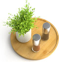 Lazy Susan Organizer Homerays 9 Inch Non-Skid Bamboo Lazy Susan for Kitchen Rotating Spice Rack for Kitchen Cabinet, Wood Turntable for Kitchen Countertop Organizer by Homerays