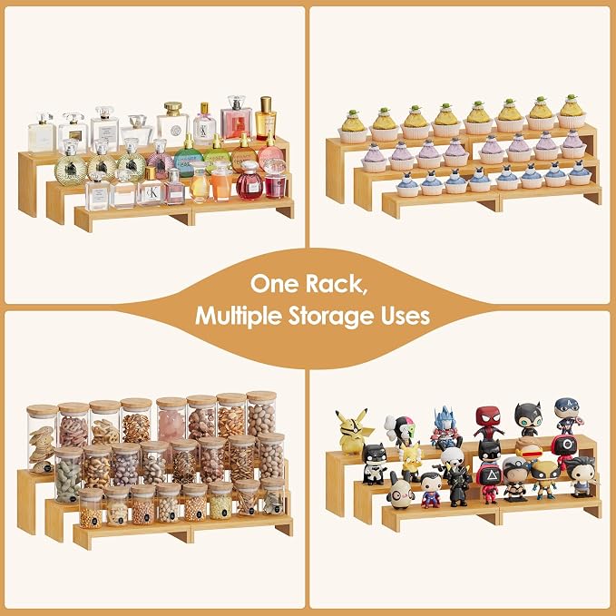 2 Sets DIY Bamboo Can Organizer for Pantry, 3-Tier 6-Piece Can Display Rack | DIY Adjustable Can Display Rack, Soda Can Organizer Holds Up to 31 Cans, Canned Goods Storage Holder for Pantry & Countertop - Image 9