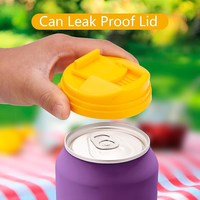 Soda Can Lid Covers, Reusable 2.4in Lids, 12-Pack | Round plastic covers fit standard soda, beer, juice and beverage cans for storage and drink protection. - Image 5