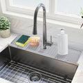 Amerner 20 inch Kitchen Sink Splash Guard, 10° Large Slope & Adaptable Hole Faucet Mat for Kitchen Sink, Silicone Sink Organizer Sponge Holder for Kitchen, Bathroom, RV, Bar, 20” x 5.5”, Gray by Amerner