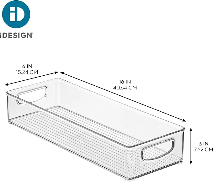 iDesign Slim Extra Long Clear Storage Bin, 4-Pack | Narrow, Stackable, Kitchen or Pantry Organizer - Image 4