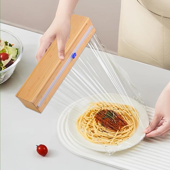 Plastic Wrap Dispenser with Cutter for Aluminum Foil, Plastic Wrap and Wax Paper, Fits 13" Roll（Plus） - Image 7