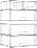 Vtopmart Clear Stackable Storage Drawers, 5 Pack Wide Storage Set | Wide and Small Pull-Out PET Drawers Designed for Large and Small Item Sorting, Cabinets, Closets, Pantry by Vtopmart