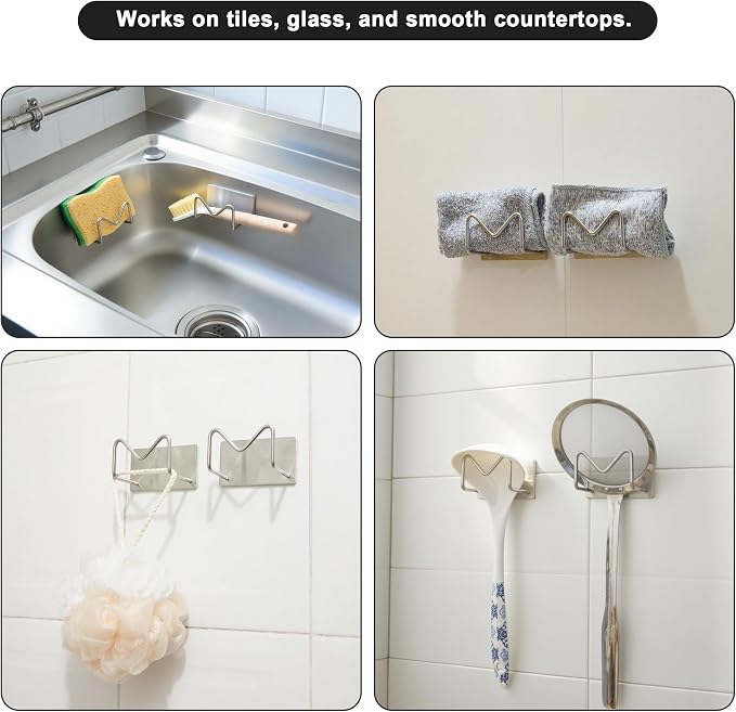 Luckyiren 2-Pack Stainless Steel Sponge Holder, Kitchen Sink Caddy Organizer, SUS304 Rustproof, Brushed Finish - Image 7