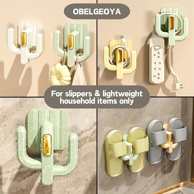 4-Pack Wall Mounted Shoe Rack - Multi-Purpose Hanging Organizer with Hooks for Slippers, Hats, Towels & Keys, No-Drill Space-Saving Adhesive Storage for Entryway, Bathroom & RV, (White) - Image 4