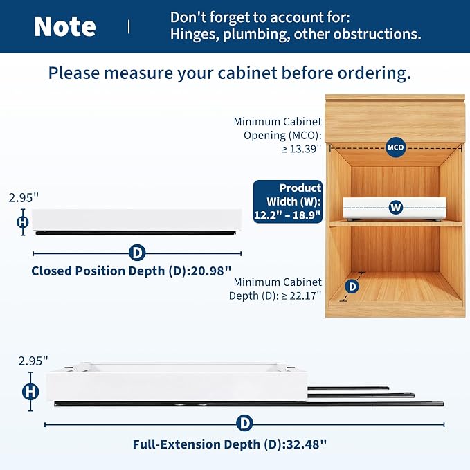 Garvee 2 Pack Pull Out Cabinet Organizers, Expandable 12.2"-18.9" Width - Image 2