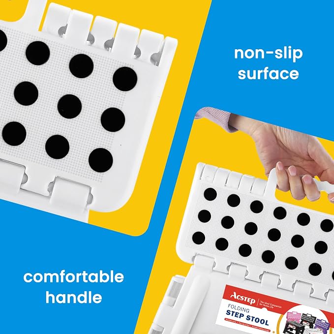12 Pack 11 Inch Folding Step Stool, Sturdy Plastic Foldable Step Stool for Kids & Adults, Non Slip Lightweight Collapsible Foot Stools Holds 300 lbs, Ideal for Kitchen, Bathroom, Outdoor, White - Image 4