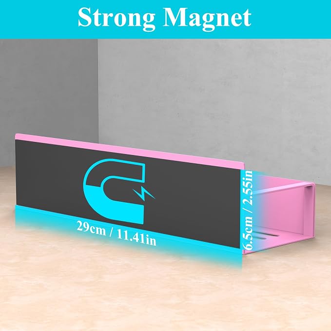 Metal Magnetic Spice Rack for Refrigerator Pink, 4 Pack | Magnetic Shelves Heavy Duty for Fridge in Kitchen, Seasoning Storage Organizer, For Oven Washer and Dryer, For Heavier Items - Image 3