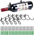 Hipiwe Pack of 6 Wall Mounted Wine Racks - Red Wine Bottle Display Holder with Screws, Metal Hanging Wine Rack Organizer for Beverages/Liquor Bottles Storage by Hipiwe