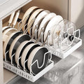 pots and pans organizer under cabinet,pot lid organizers inside cabinet holders for kitchen,Horizontal and vertical pulling modes,cast iron storage (White vertical pull-out) by Unknown