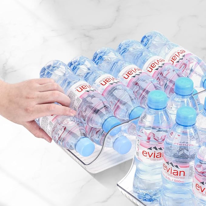 Puricon 2 Pack 16.9 oz Water Bottle Dispenser Organizer for Refrigerator Plastic Container Storage Bin for Fridge Freezer Pantry Kitchen | Plastic Container Storage Bin for Refrigerator Fridge Freezer Pantry Cabinet Kitchen - Image 4