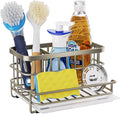 HapiRm Kitchen Sink Caddy Organizer - Versatile Sponge Holder with Drain Tray, SUS304 Stainless Steel Rustproof Kitchen Sink Organizer Storage for Countertop- Brushed Nickel by HapiRm