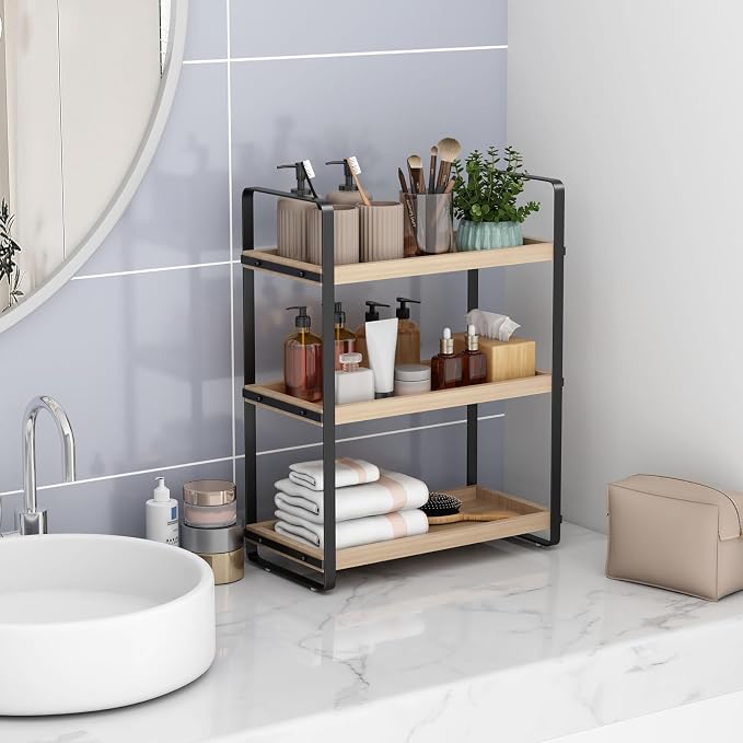 HNRLOY Bathroom Counter Organizer, Bathroom Counter Shelf, Makeup Organizer | Bathroom Countertop Organizer, Bathroom Sink Organizer, Perfume Organizer, Vanity Shelf, Bathroom Organization and Storage - Image 4