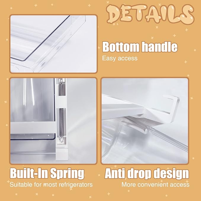 Egg Holder For Refrigerator，Mini Fridge Drawer Organizer Egg Storage Bin Clear Egg Tray Clear Plastic Storage Container - Image 6