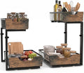 Pull Out Cabinet Organizer 2 Tier Metal Under Sink Organier | Shelf 5 Adjustable Height, Wood Handle, Anti Topple Over, Sturdy Slide out Storage Rack for Bathroom Kitchen Home Pantry by Unknown