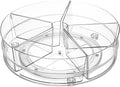 Home Intuition Round Plastic Lazy Susan Turntable Food Storage Container for Kitchen (5 Removable Bin, 1 Pack) by HomeIntuition