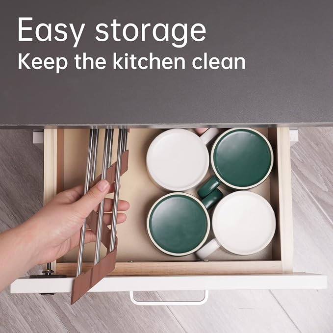 Tomorotec Triangle Roll-Up Dish Drying Rack for Sink Corner Small Foldable Stainless Steel Over The Sink Multipurpose Kitchen Drainer Caddy Trivet Rustproof Storage Shelf (Chocolate Brown) | BPA-Free Food-Grade Silicone Edges Foldable Waterproof Rustpr... - Image 6