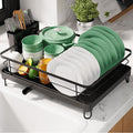 Kitsure Dish Drying Rack for Kitchen Counter, 12.7''W x 16.7''L, Black | Stainless Steel Sink Organization, Cutlery Holder, Home and Appartment Decor by Kitsure