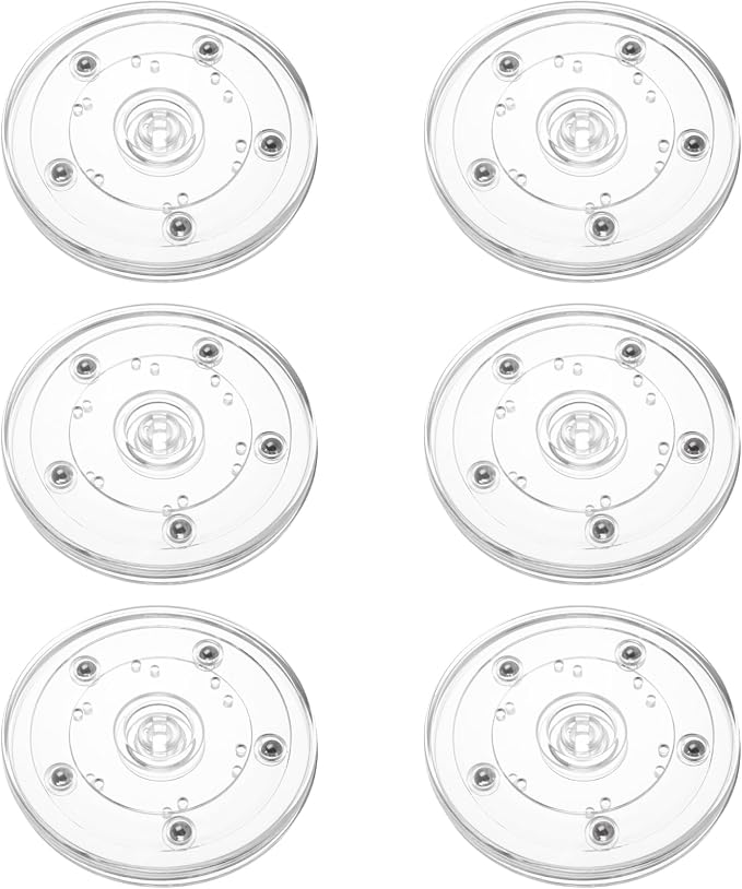 6 Pack 4 inch Small Lazy Susan, Lazy Susan Turntable Organizer Acrylic Cookie Turntable for Kitchen Spice Rack Table Cake Kitchen Pantry Decorating by LDXDRU