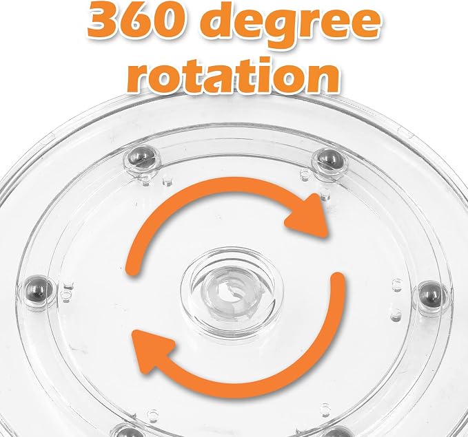 Piutouyar 2 Pcs Plastic Turntable Bearings Hardware, 6Inch/150mm, Clear | Plastic Acrylic Clear Turntable Organizer, For Kitchen Spice Rack Table Cake - Image 5