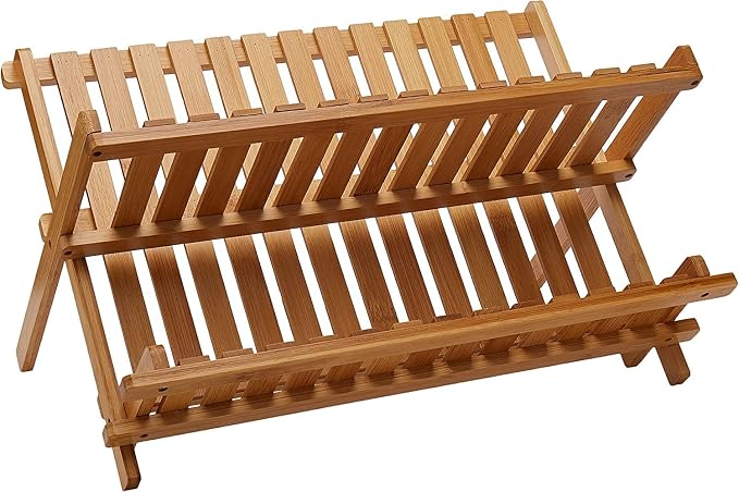 Lipper International 8813 Bamboo Wood Folding Dishrack, 17-3/4" x 13" x 9-3/4" by LipperInternational