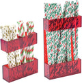 2 PACK Small Acrylic Straw Holder for Cabinet Doors，Straw Organizer Storage with Most Sizes，Multi-Function Kitchen Accessories Container with Adhesive Round Pads(RED) by Unknown